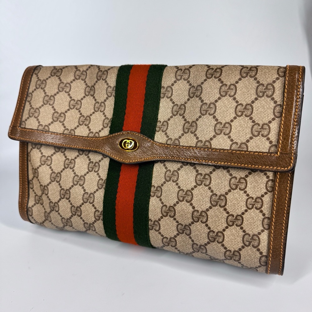 Gucci Ophidia GG Supreme Monogram Clutch – RARE LARGE SIZE - Picture 12 of 13
